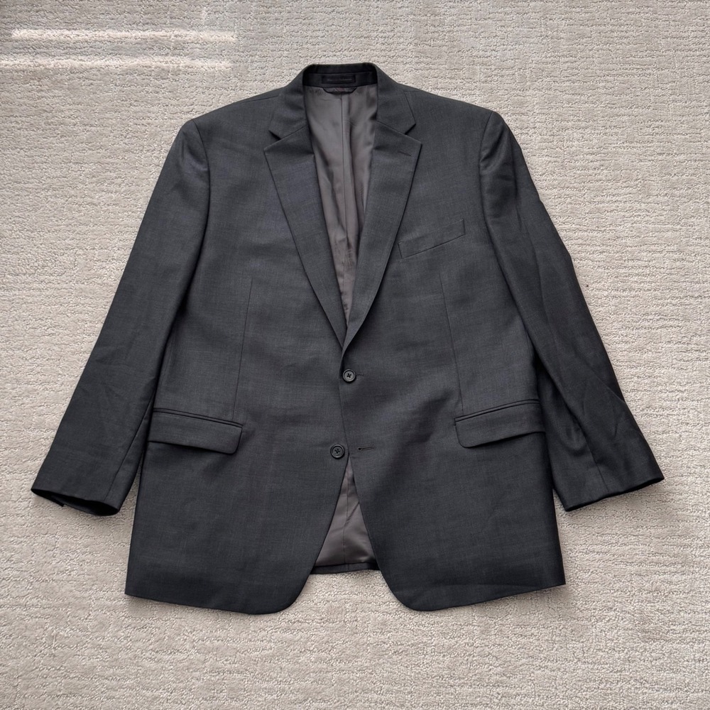 Lauren Ralph Lauren Men 46L Wool Blazer Charcoal Gray Natural Stretch Sport Coat